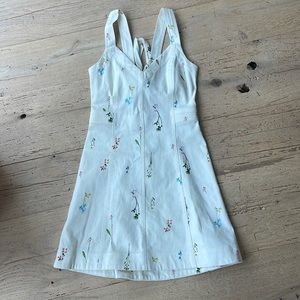 White denim mini dress